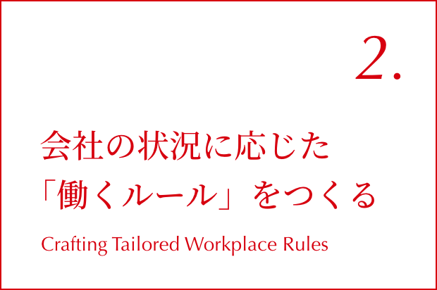 会社の状況に応じた「働くルール」をつくる」